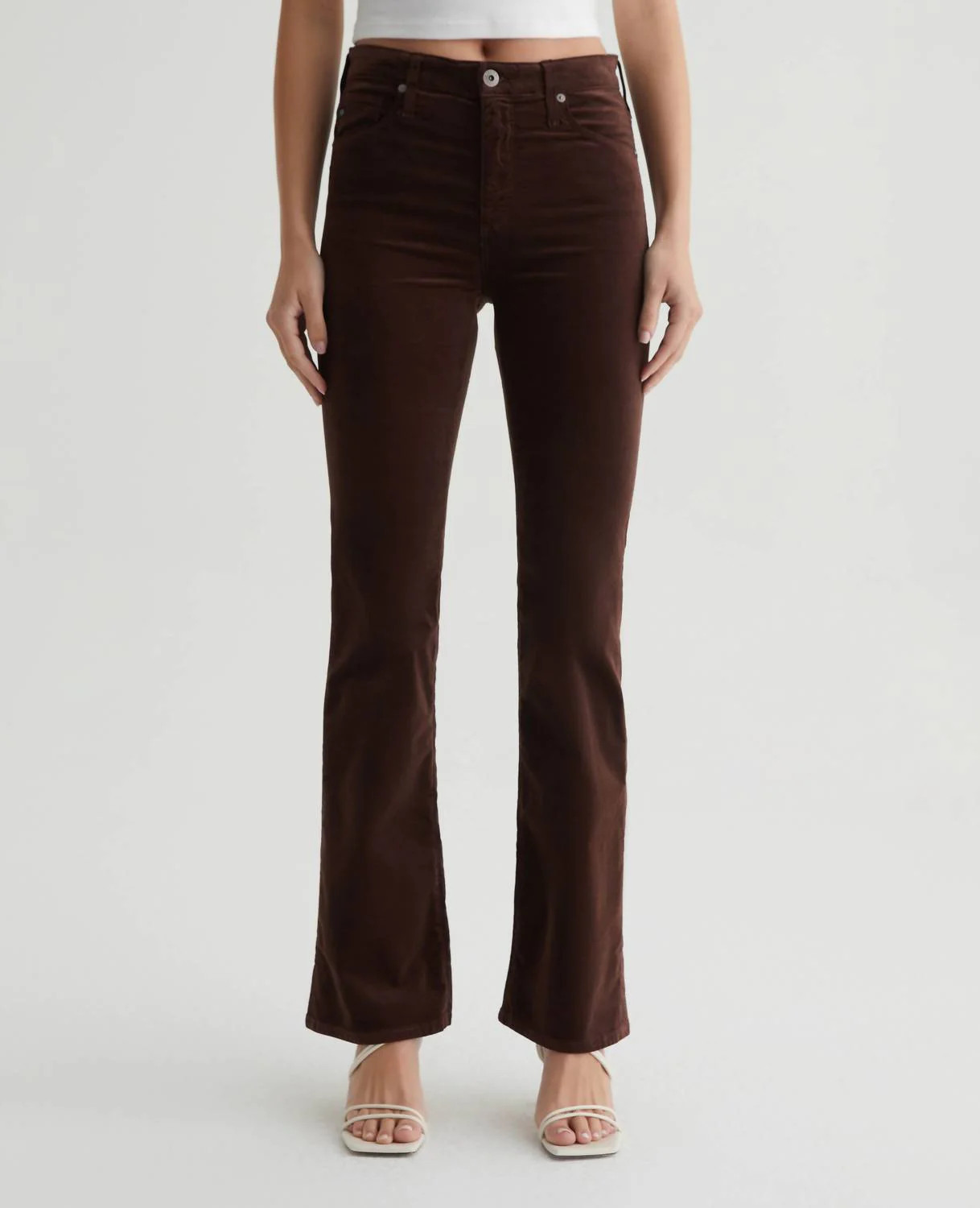Farrah Boot Velvet Mid-Rise Jeans In Bitter Chocolate | Shop Simon