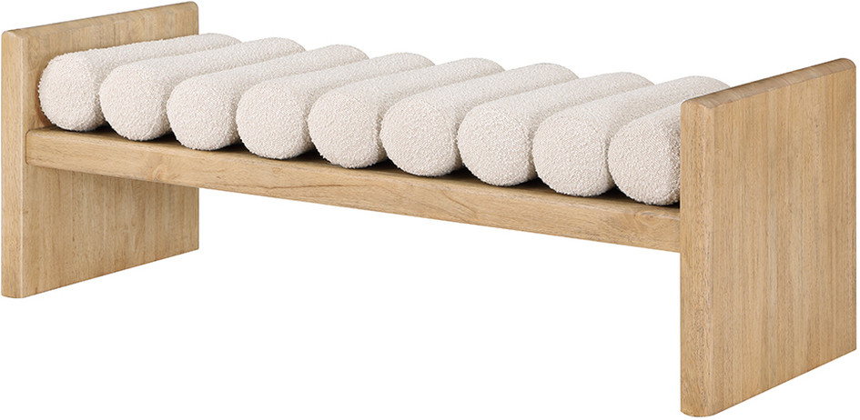 Magnus Natural Wood Bedroom Big Bench In Cream | 1StopBedrooms | 1stopbedrooms