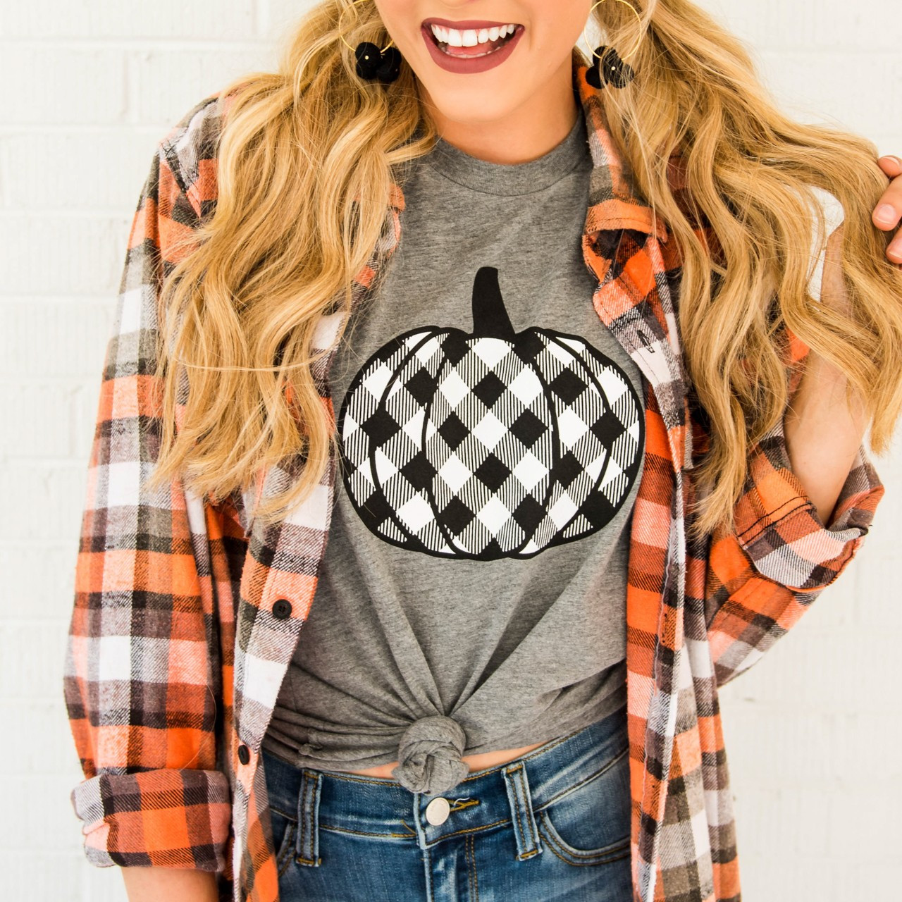 Plaid Pumpkin Short Sleeve - Southern Made Tees | Shop Southern Made & Southern Made Tees