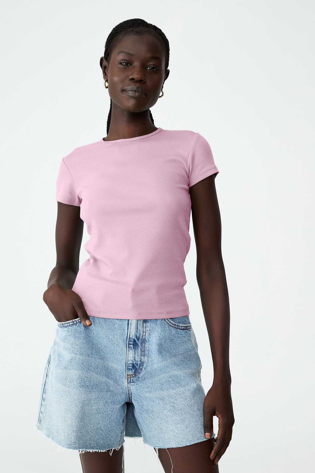 The One Organic Rib Crew Short Sleeve Tee | Cotton On (ANZ)