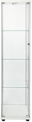FANYUSHOW Glass-Door Cabinet, 4-Shelf Curio Cabinet,Glass Display Cabinet，White | Amazon (US)