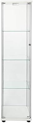 FANYUSHOW Glass-Door Cabinet, 4-Shelf Curio Cabinet,Glass Display Cabinet，White | Amazon (US)