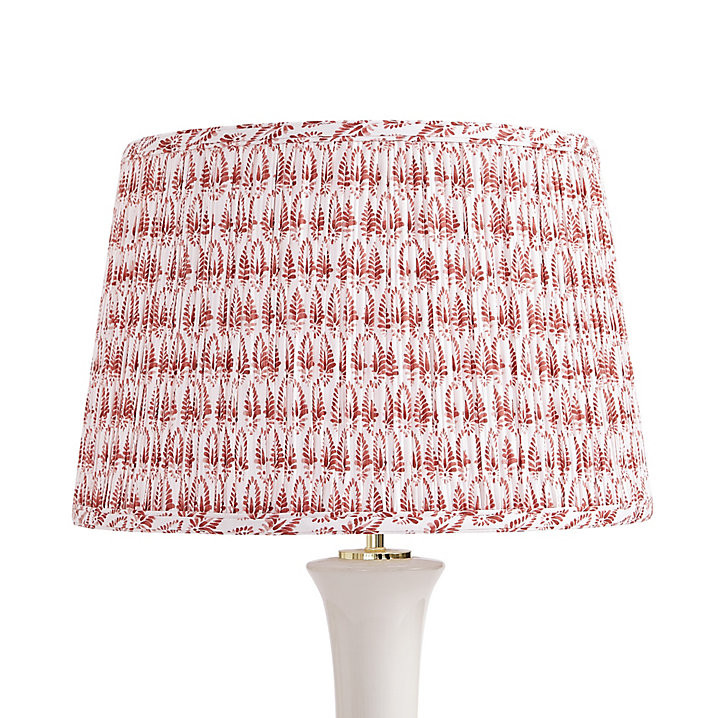 Isla Block Print Pleated Lamp Shade with Handmade Cotton Blend Texture | Ballard Designs, Inc.