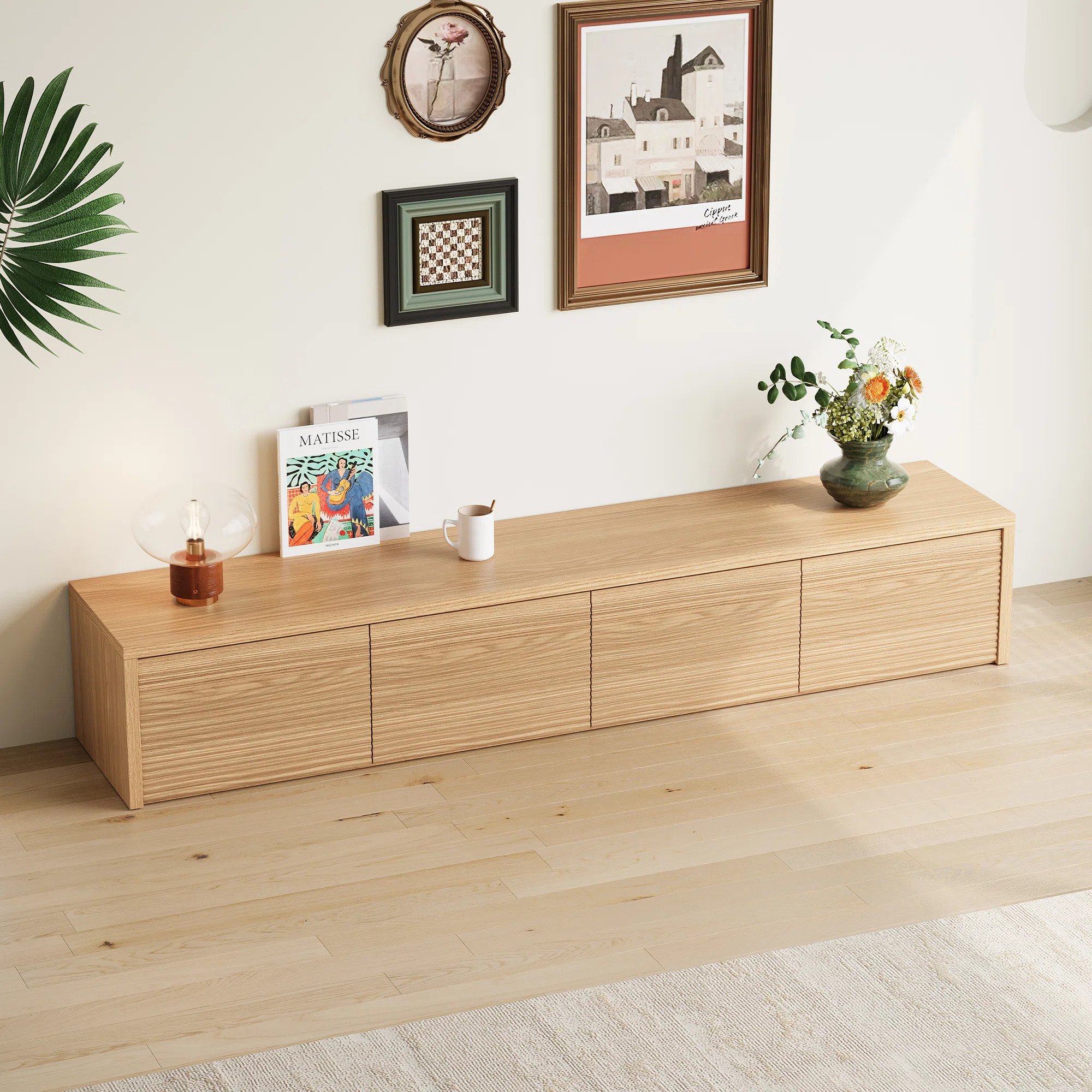 Nordic Style 79'' Long Wooden Tv Stand With 4 Drawers, Large Storage Media Console For Living Roo... | Wayfair North America