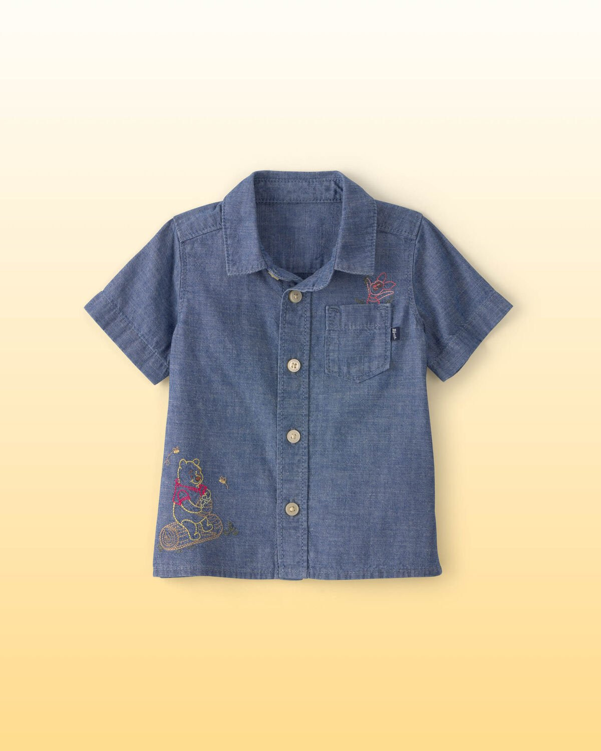 Baby Boy Disney© Winnie the Pooh Chambray Embroidered Button-Down Shirt - Medium Wash - OshKosh ... | Carter's Inc