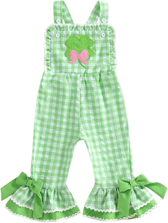 YINGISFITM Toddler Girl Overalls Baby Girl Birthday Outfit Sleeveless Bell-Bottom One Piece Rompe... | Amazon (US)