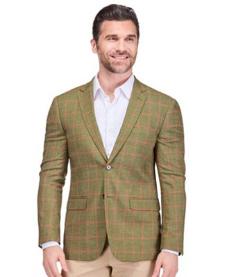 Men\u2019s Plaid Slim Fit Sportcoat Blazer | Macy's