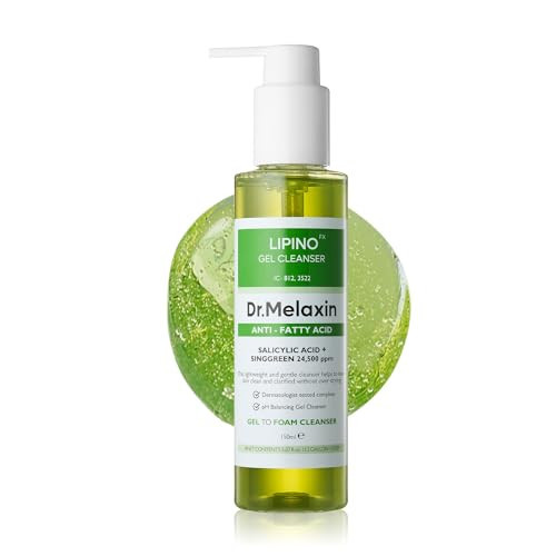 Dr.Melaxin Lipino Anti-Fatty Acid Gel Cleanser for Deep Pore Cleansing, Daily Mild Blackhead Care, pH Balancing 5.07fl.oz | Amazon (US)
