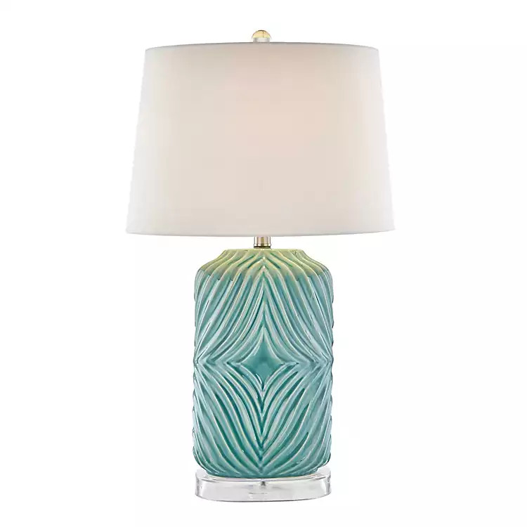 Teal Ceramic Barrel Table Lamp | Kirkland's Home