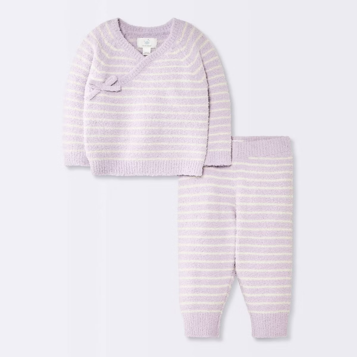 Baby Girls' 2pc Striped Chenille Wrap Top and Pants Set - Cloud Island™ Purple | Target
