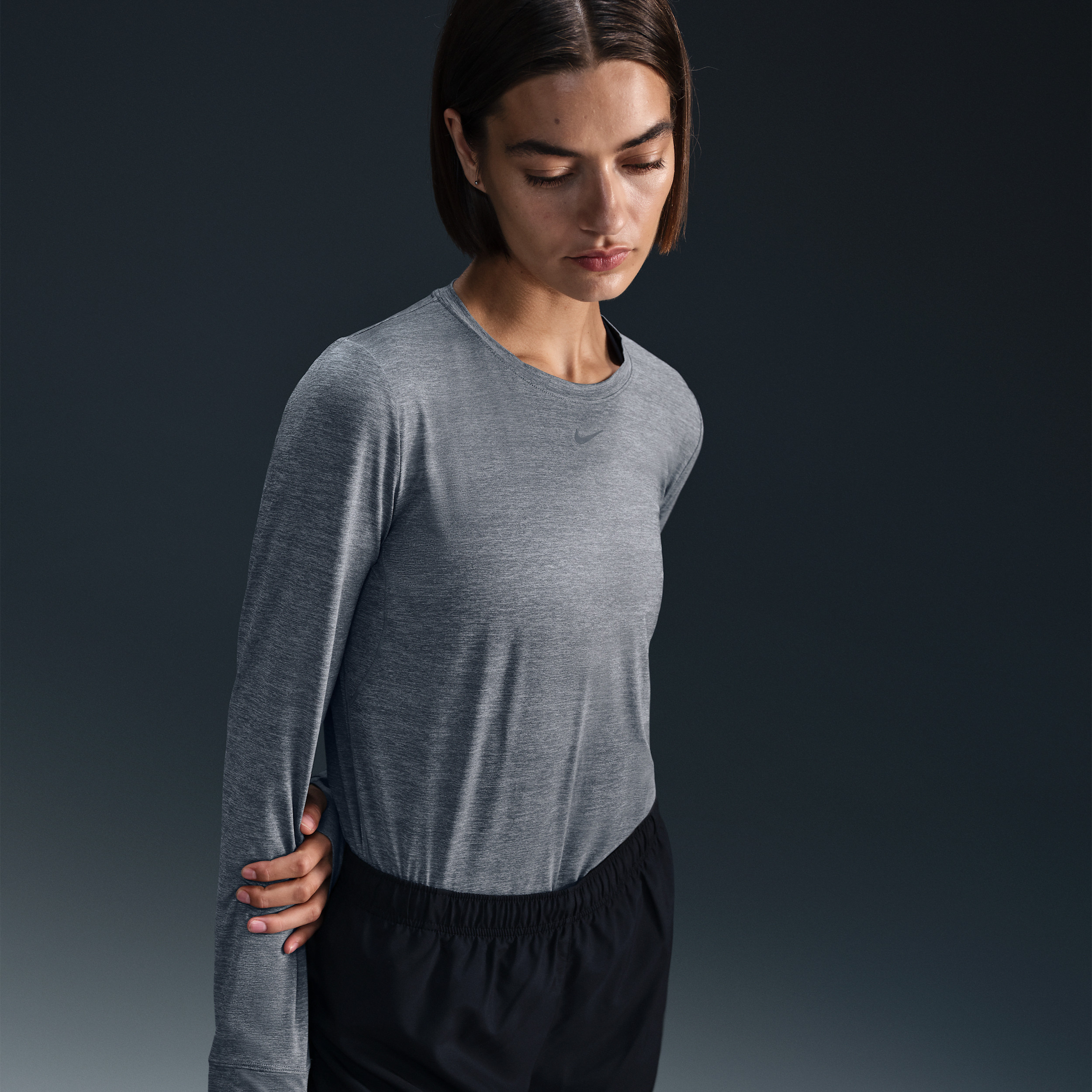 Nike Women's One Classic Dri-FIT Long-Sleeve Top in Grey | FN2801-084 | Nike (US)