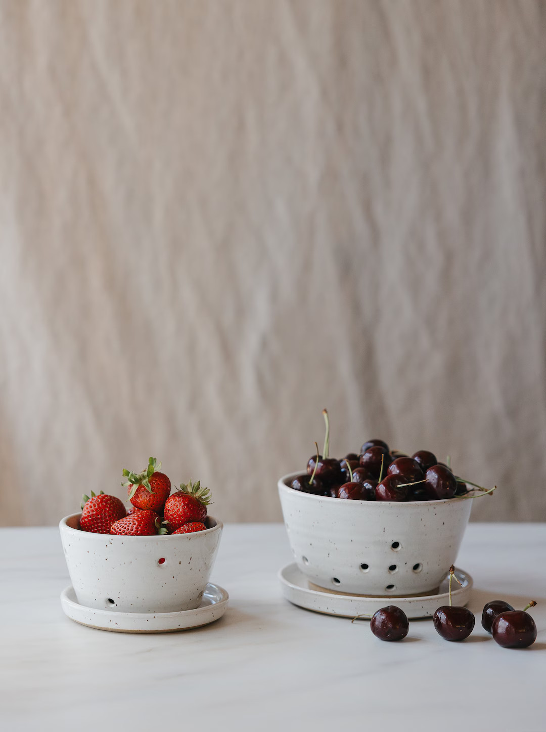 Speckled White Berry Bowl Natural White Berry Bowl White Ceramic Colander Strainer Strawberry Bow... | Etsy (US)