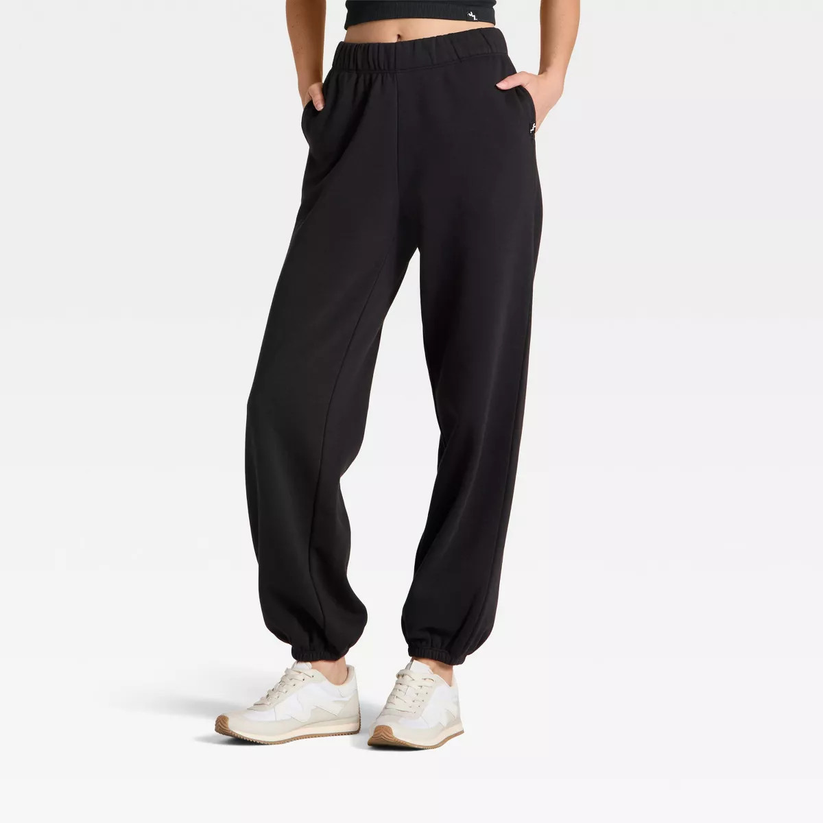 Women's Cinched Fleece Jogger Sweatpants - JoyLab™ Black M | Target