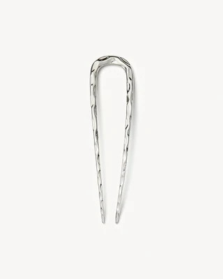 Midi Wavy French Hair Pin in Silver | Machete