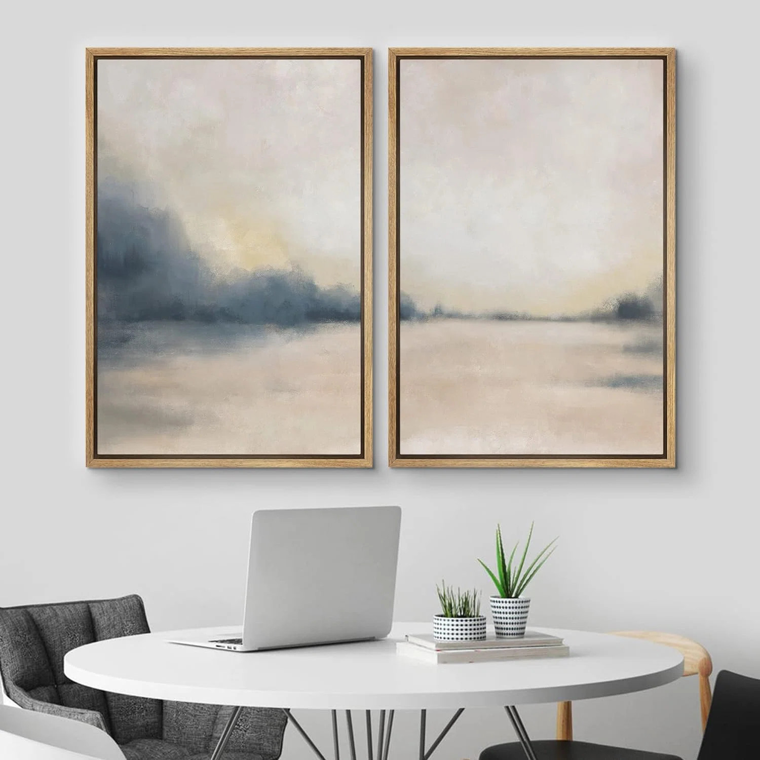Minimal Landscape " Landscape Abstract Shapes Illustrations " 2 - Pieces | Wayfair North America