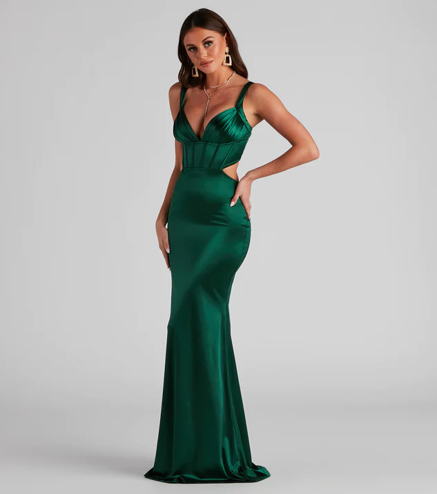 Sloane Satin Corset Formal Dress | Windsor Stores