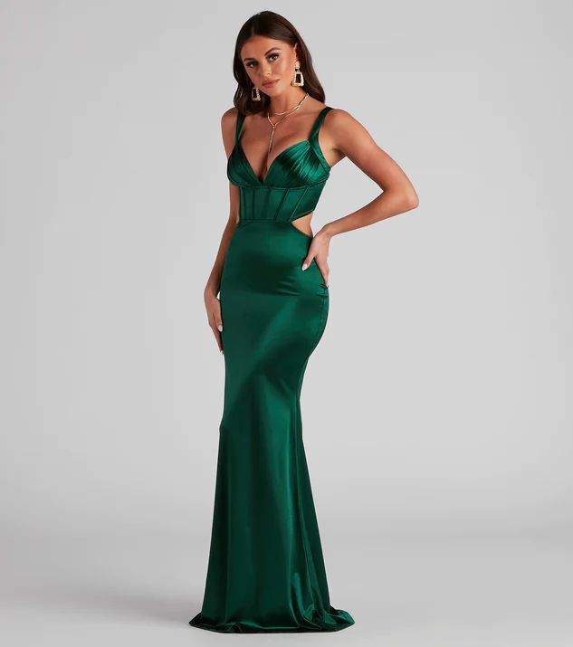 Sloane Satin Corset Formal Dress | Windsor Stores