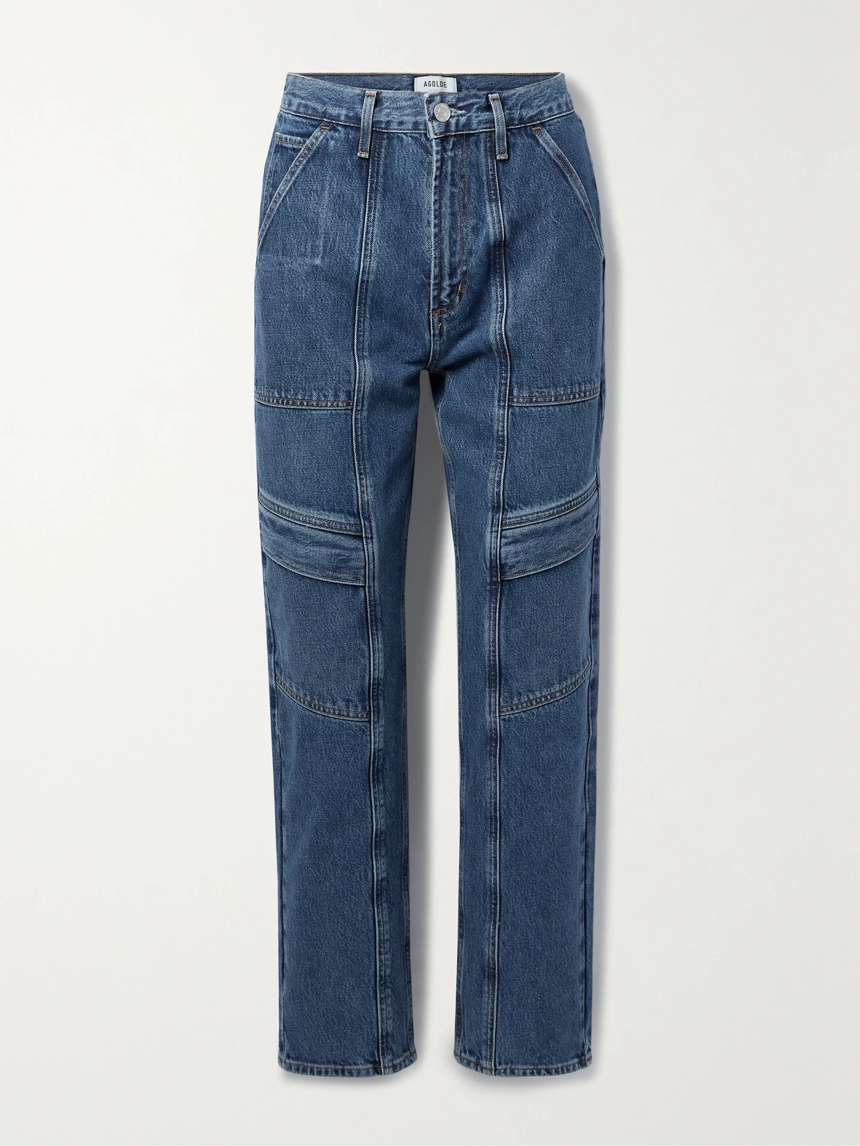 AGOLDE - Cooper Cargo High-rise Straight-leg Organic Jeans - Blue | NET-A-PORTER (US)