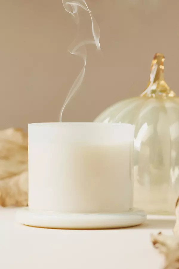 Gourmand Malted Pumpkin & Dark Rum Glass Pumpkin Cloche Candle | Anthropologie (US)