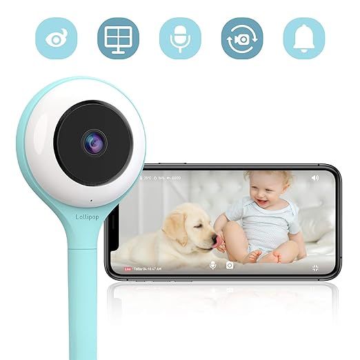Lollipop HD WiFi Video Baby/Pet Monitor (Turquoise)- Supports 2 Cameras and Up, Night Vision, Noi... | Amazon (US)