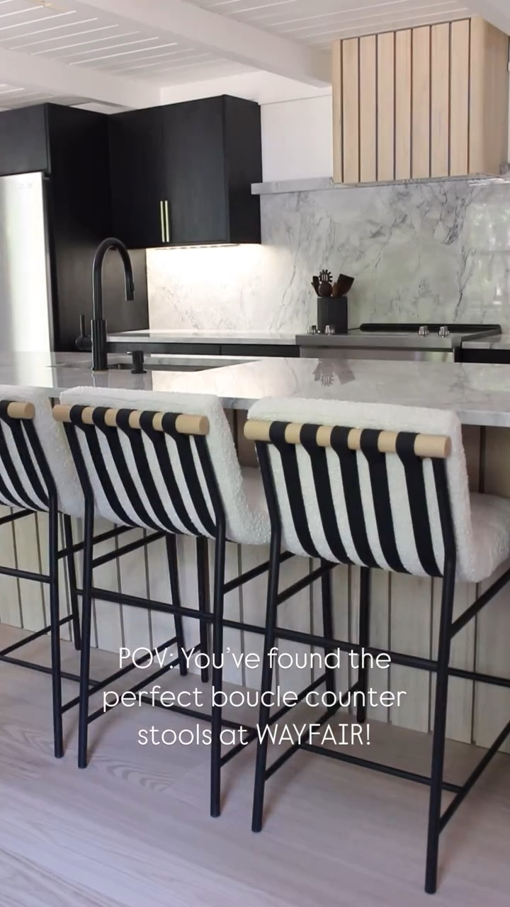 Bringing cozy sophistication to my kitchen with this dreamy boucle counter stool from @wayfair! 🤍 It’s the perfect blend of texture, comfort, and style. Shop it now in my LTK page#Wayfairpartner @wayfair