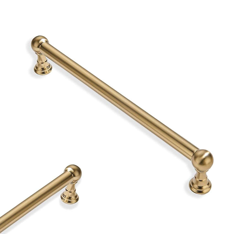 2 Pack 6 Inch Hole Center Brushed Brass Cabinet pulls Solid Heavy Duty Drawer Handles Dresser Han... | Amazon (US)