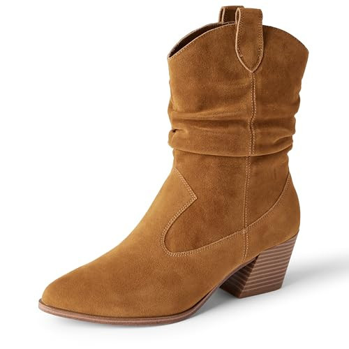 Amazon Essentials Women's Western Fashion Boots, Tan, 6.5 | Amazon (US)