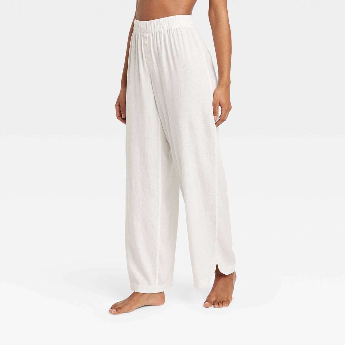 Women's Linen Blend Pajama Pants - Stars Above™ White XS | Target