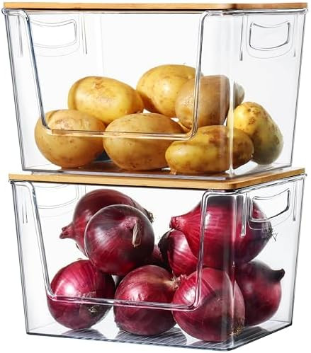 Pantry Organizers Storage, 2 Pack Onion and Potato Storage Bins Large Capacity Kitchen Counter Bi... | Amazon (US)