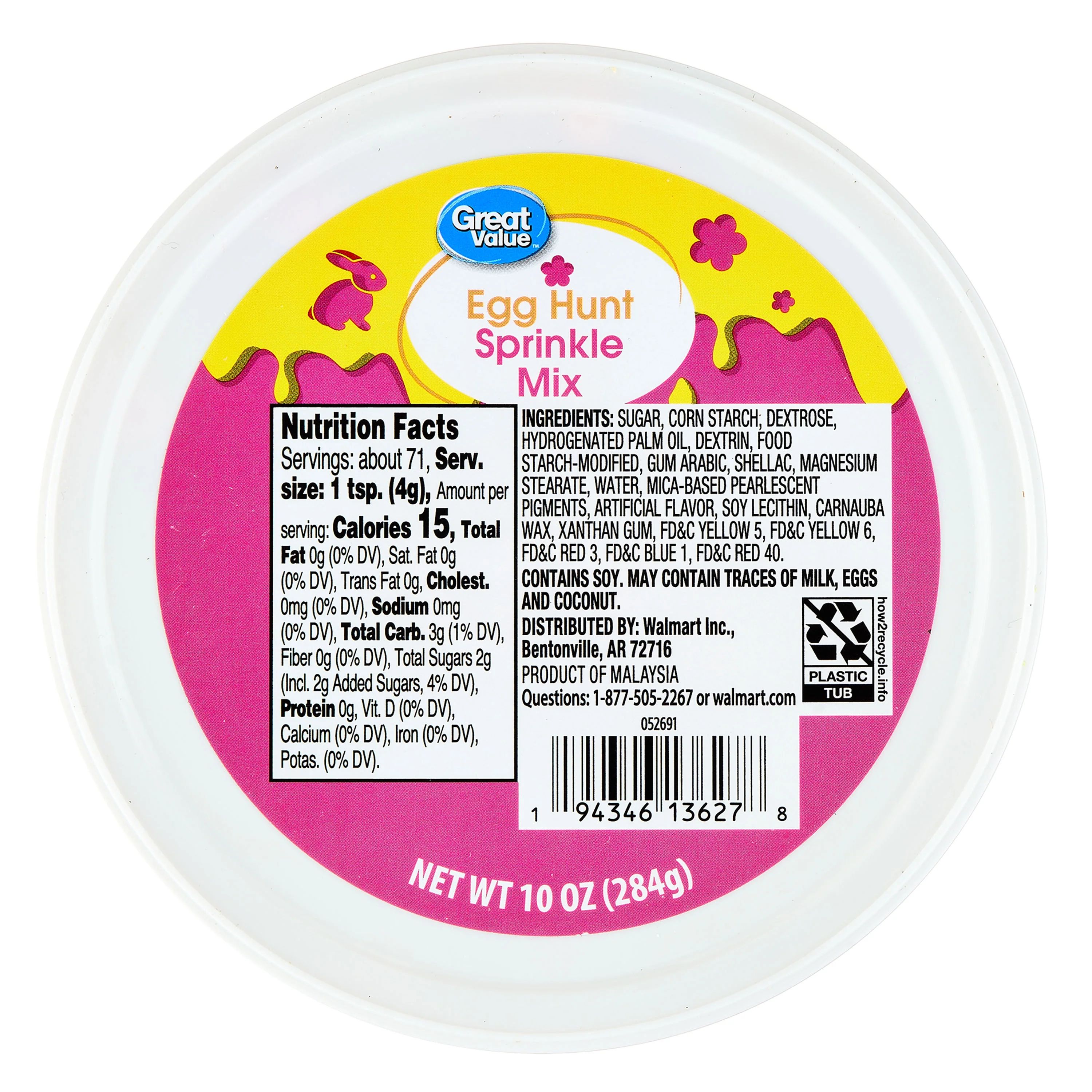 Great Value Egg Hunt Sprinkle Mix, 10 oz Tub - Walmart.com | Walmart (US)
