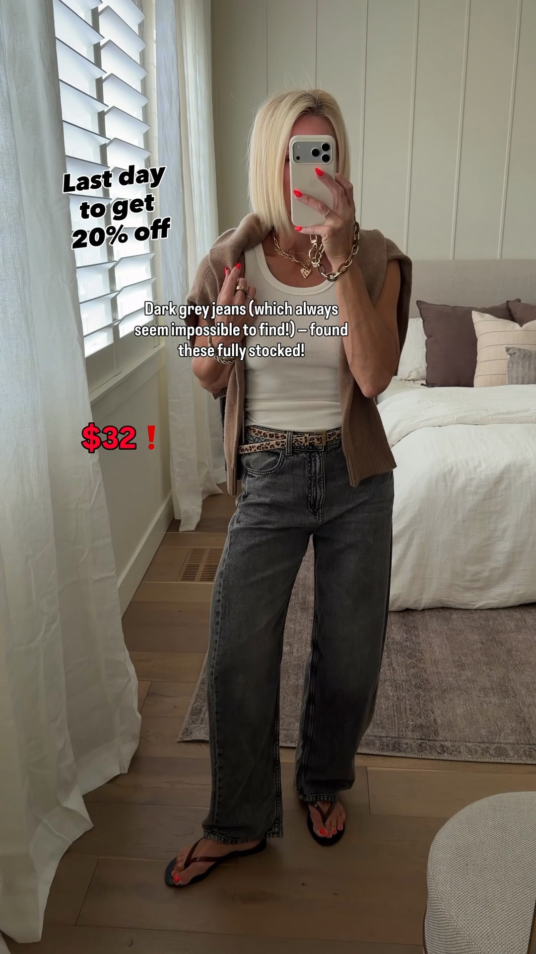 LAST DAY - to get these dark gray jeans on SALE FOR $32. The quality, and the fit are so great! They fit tts —
Wearing size 4.

#LTKmomlife #LTKOver40 #LTKSaleAlert