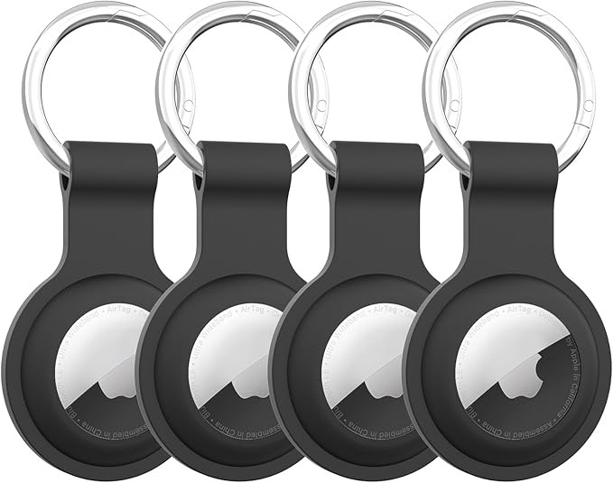 HATALKIN Compatible with AirTag Case Keychain Air Tag Holder Silicone AirTags Key Ring Cases Tags... | Amazon (US)