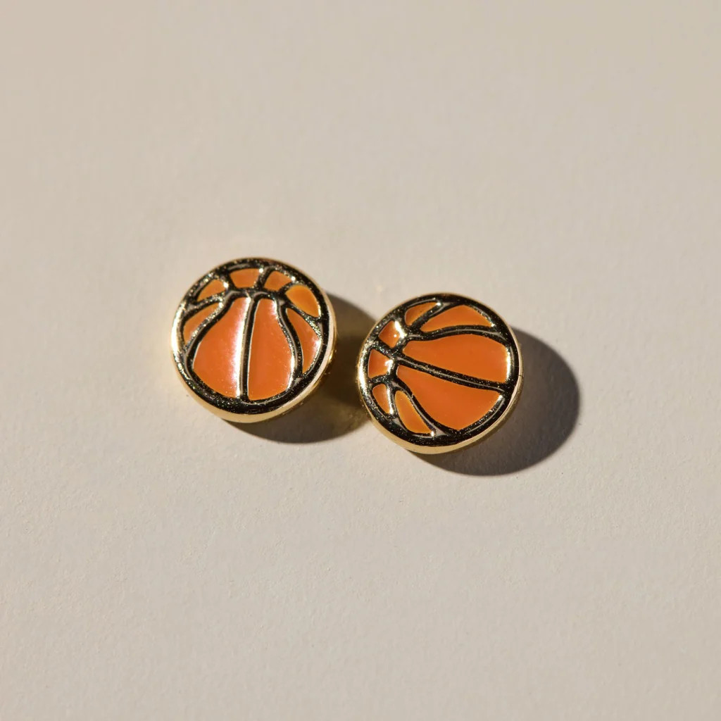 Basketball Studs | Nickel and Suede