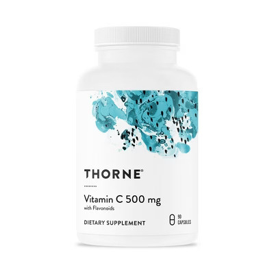 THORNE - Vitamin C 500 mg - Blend of Vitamin C and Citrus Bioflavonoids from Oranges - Supports Immune System* - Third-Party Certified - 90 Servings | Target