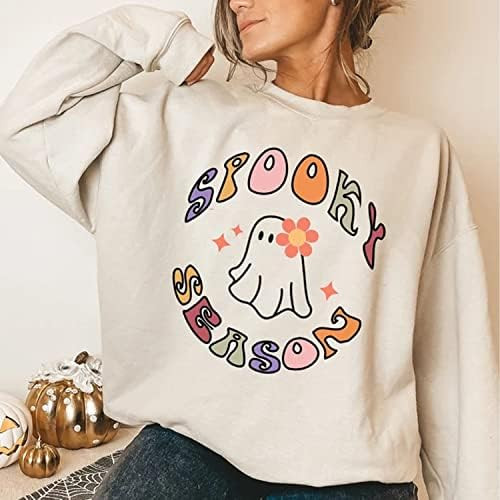 Personalized Spooky Season Women's Retro Halloween Crewneck Sweatshirt,… | Amazon (US)
