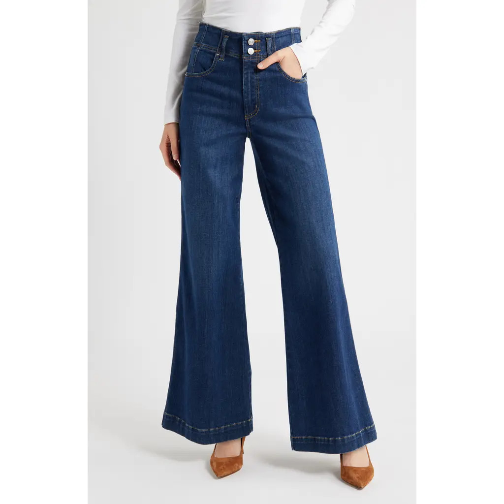FRAME The Seamed High Waist Wide Leg Trouser Jeans in Haunted at Nordstrom Rack, Size 27 | Nordstrom Rack