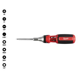 9-in-1 Square Drive Ratcheting Multi-Bit Screwdriver | The Home Depot