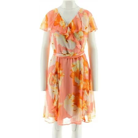 Isaac Mizrahi Exploded Floral Chiffon Ruffle Dress Women's A292080 | Walmart (US)