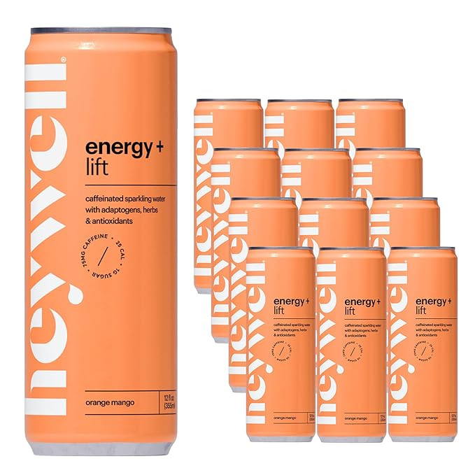 Heywell Sparkling Adaptogenic Water, Energy and Uplift, Orange Mango Flavor 12 Fluid Ounce (Pack ... | Amazon (US)