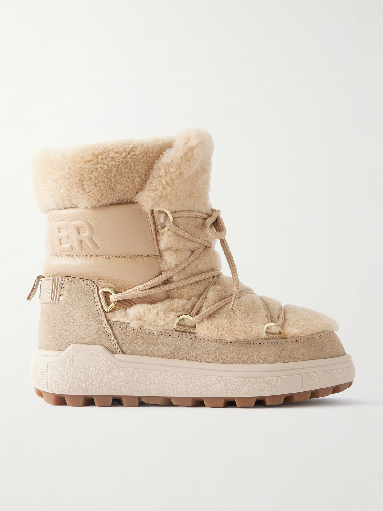 BOGNER - Chamonix Shearling, Textured-leather And Suede Snow Boots - Beige | NET-A-PORTER (UK & EU)