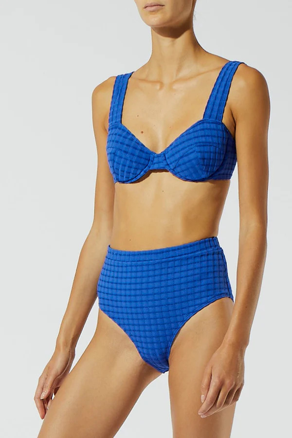 The Lilo Top Shiny Stripe Rib Cobalt | Solid & Striped