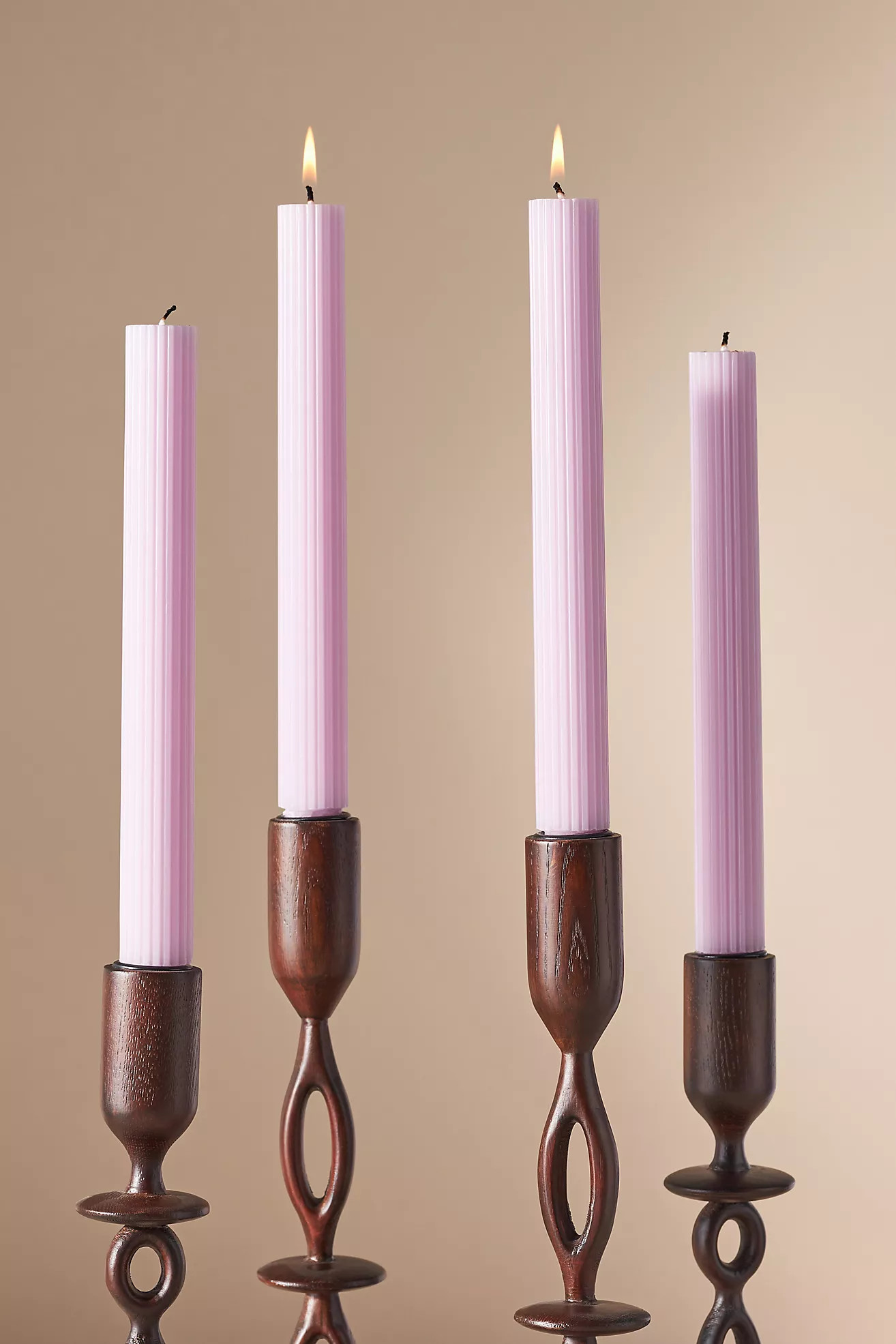 Fluted Taper Candles, Set of 4 | Anthropologie (US)