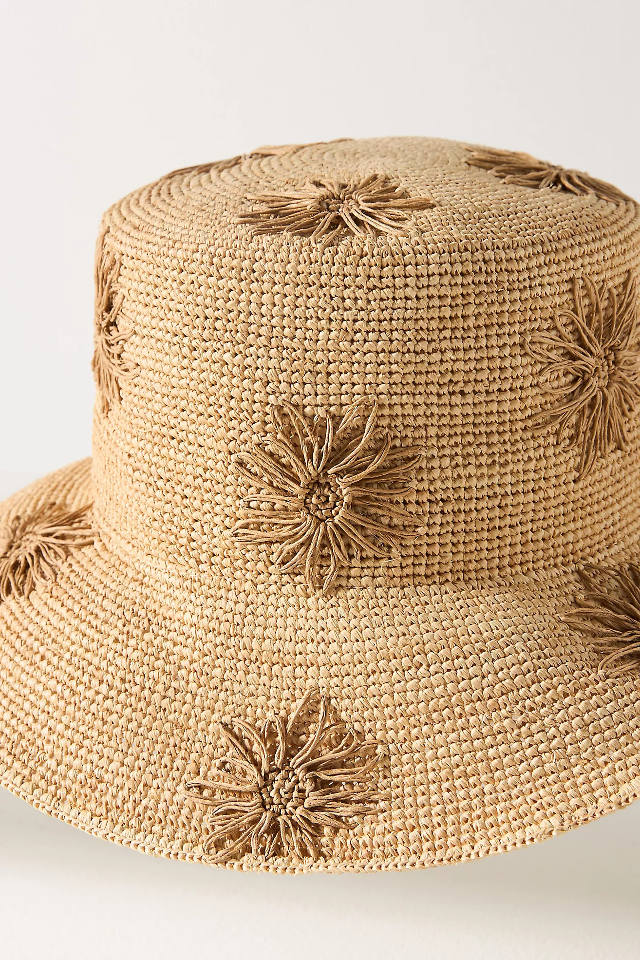 San Diego Hat Co. Floral Embroidered Straw Bucket Hat | Anthropologie (US)