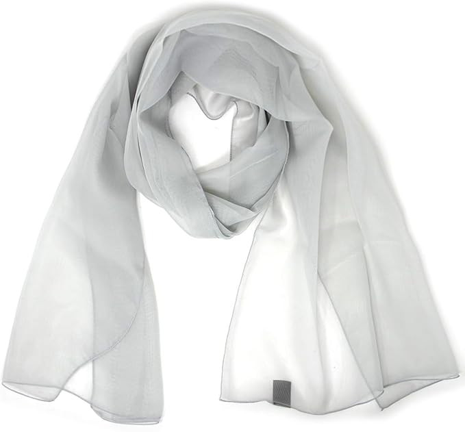 SERENITA Christmas Scarf Valentine Women Silk Feel Chiffon Soft Sheer lightweigt solid neck eveni... | Amazon (US)