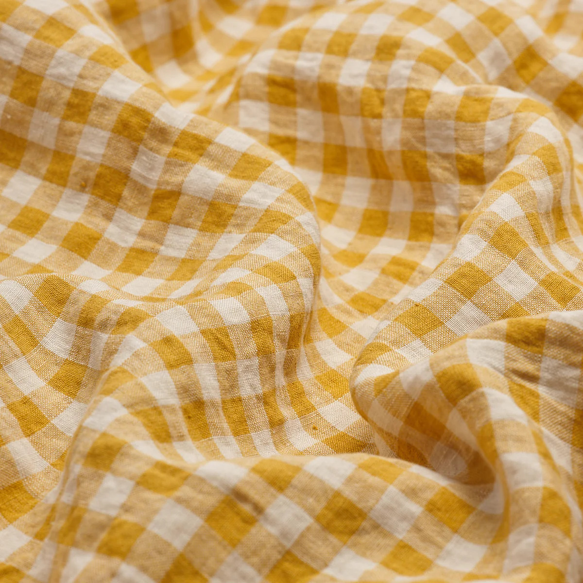 Honey Gingham Linen Pillowcase (Pair) | Piglet