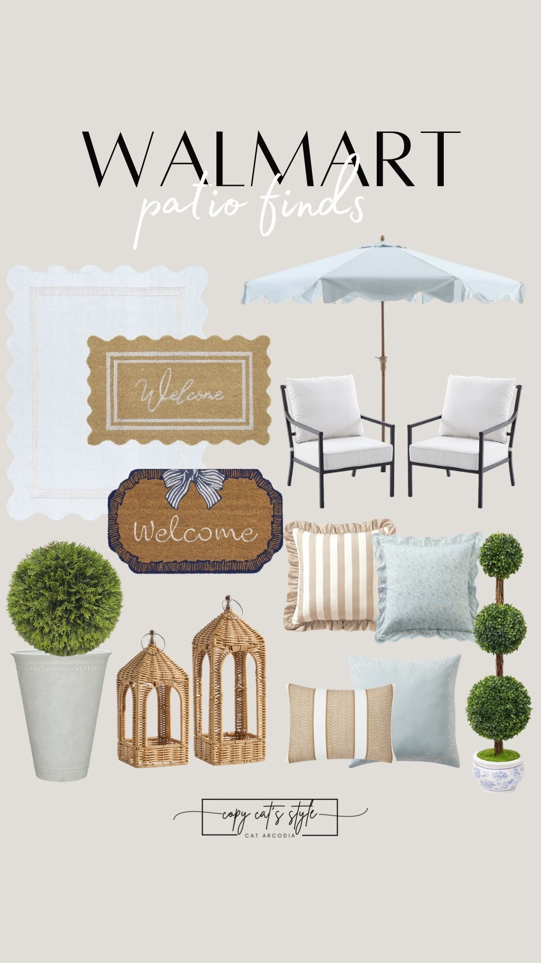 Walmart patio finds. Walmart outdoor rugs, pillows, lanterns, chairs, umbrellas, faux greenery, and more. 

#LTKHome #LTKSeasonal