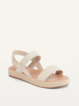 Linen-Blend Platform Sandals for Women | Old Navy (US)