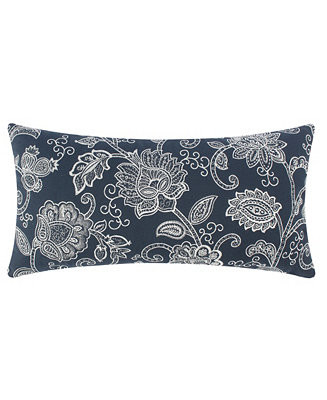 Aditya Floral Embroidered Decorative Pillow, 12" x 24" | Macy's