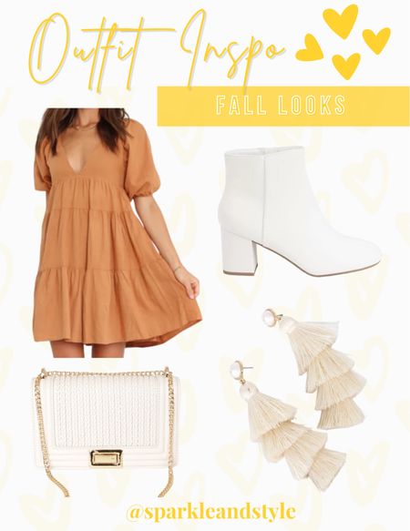 Outfit Inspo: Fall Looks 

I love this adorable rust tiered dress! I styled it with some white booties, white tassel earrings for a pop of fun, and white shoulder bag! 

#LTKunder100 #LTKstyletip #LTKSale
