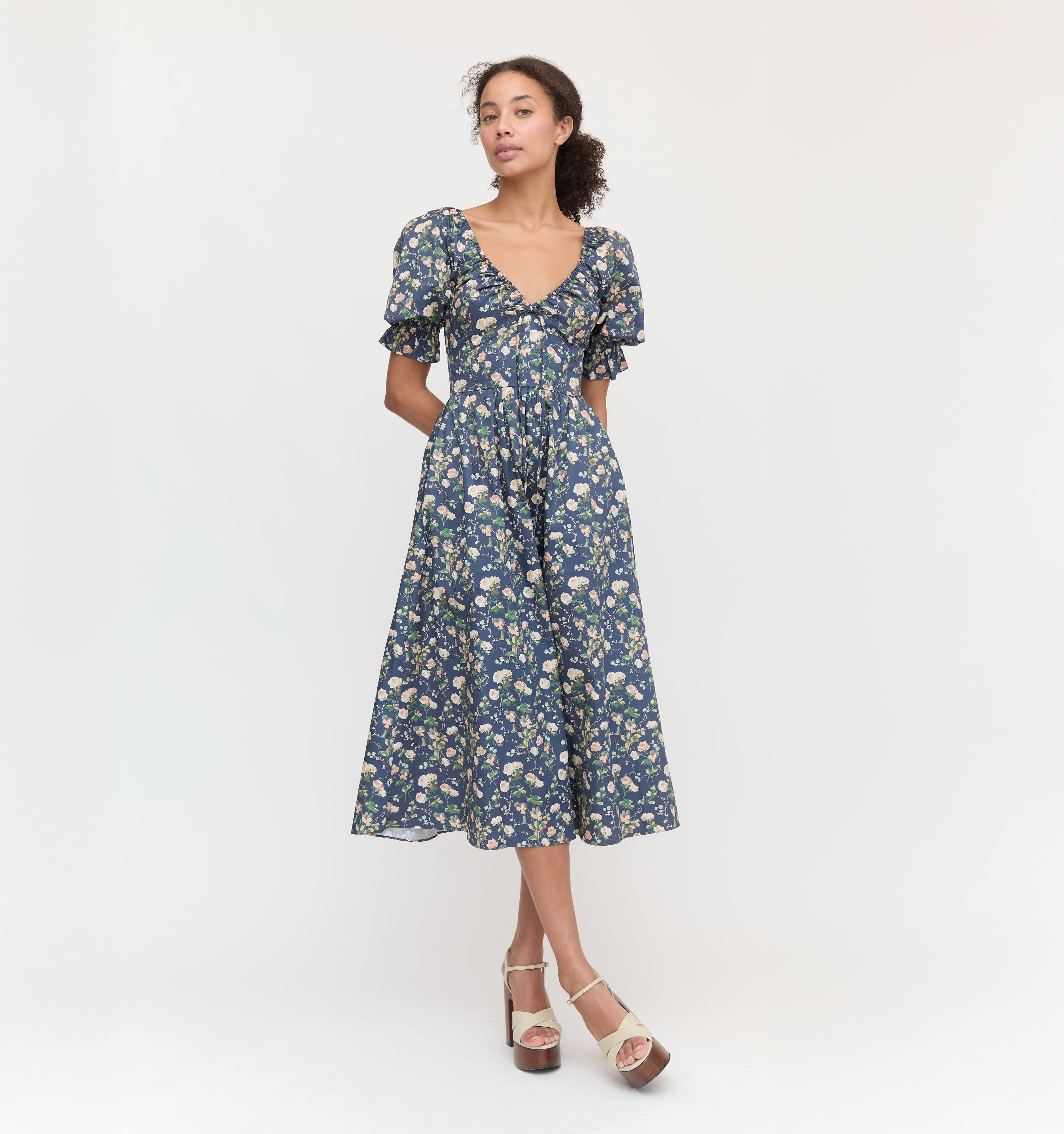 The Ophelia Dress - Navy Bluebonnet | Hill House Home US